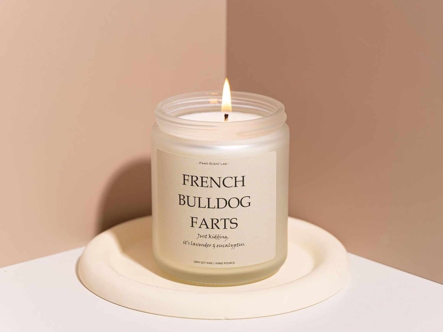French Bulldog Gifts & Decor, French Bulldog Gift for Women, Dog Farts Candle, Dog Mom Gift for Women - Lavender & Eucalyptus, Crafted by Natural Soy Wax & Natural Essential Oils, 7OZ - Image 2