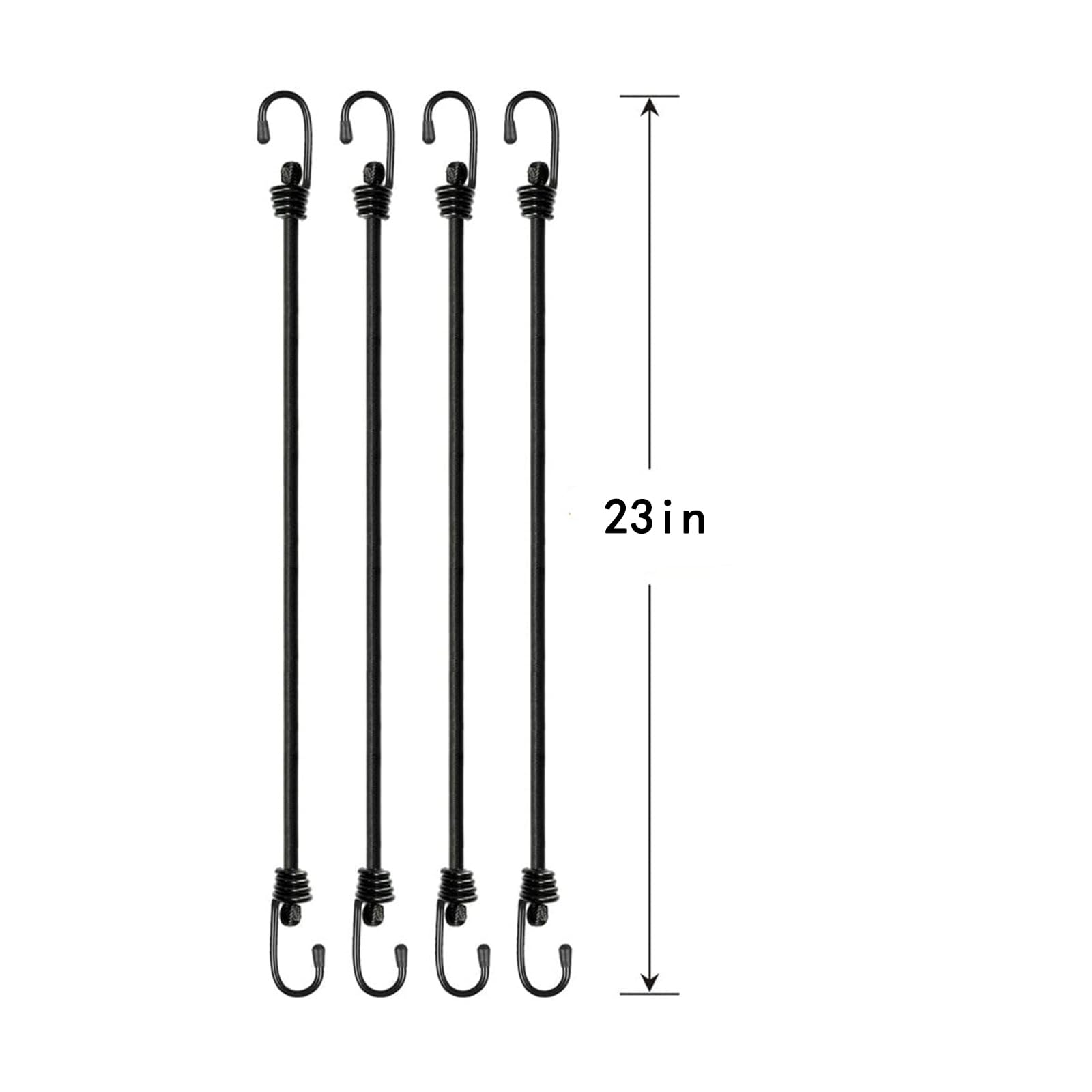 4Pcs Bungee Cords with Hook, Heavy Duty Outdoor Hook Elastic Bungee Straps for Securing Tarps Luggage, Tents - Image 2