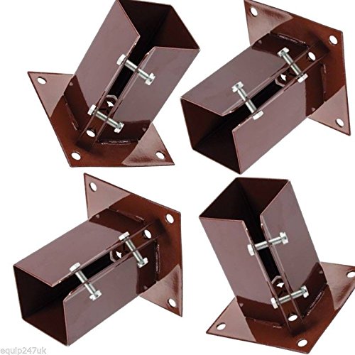 Fixman Brown 12 X 3" Bolt Down Bolt Grip Fence Supports - 75Mm Post Timber Holder Like Metpost