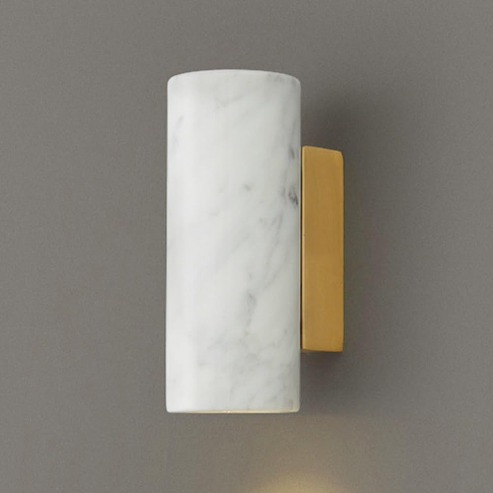 Lámpara de pared de mármol natural E27 para iluminar tu dormitorio con un estilo moderno blanco 8