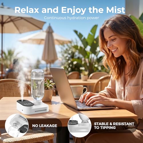 NAP2WELL Portable Mini Cool Mist Humidifier USB Rechargeable, White — view 5