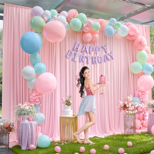 Telón de fondo rosa 10x10 pies para fiestas (2 paneles) miniatura 7