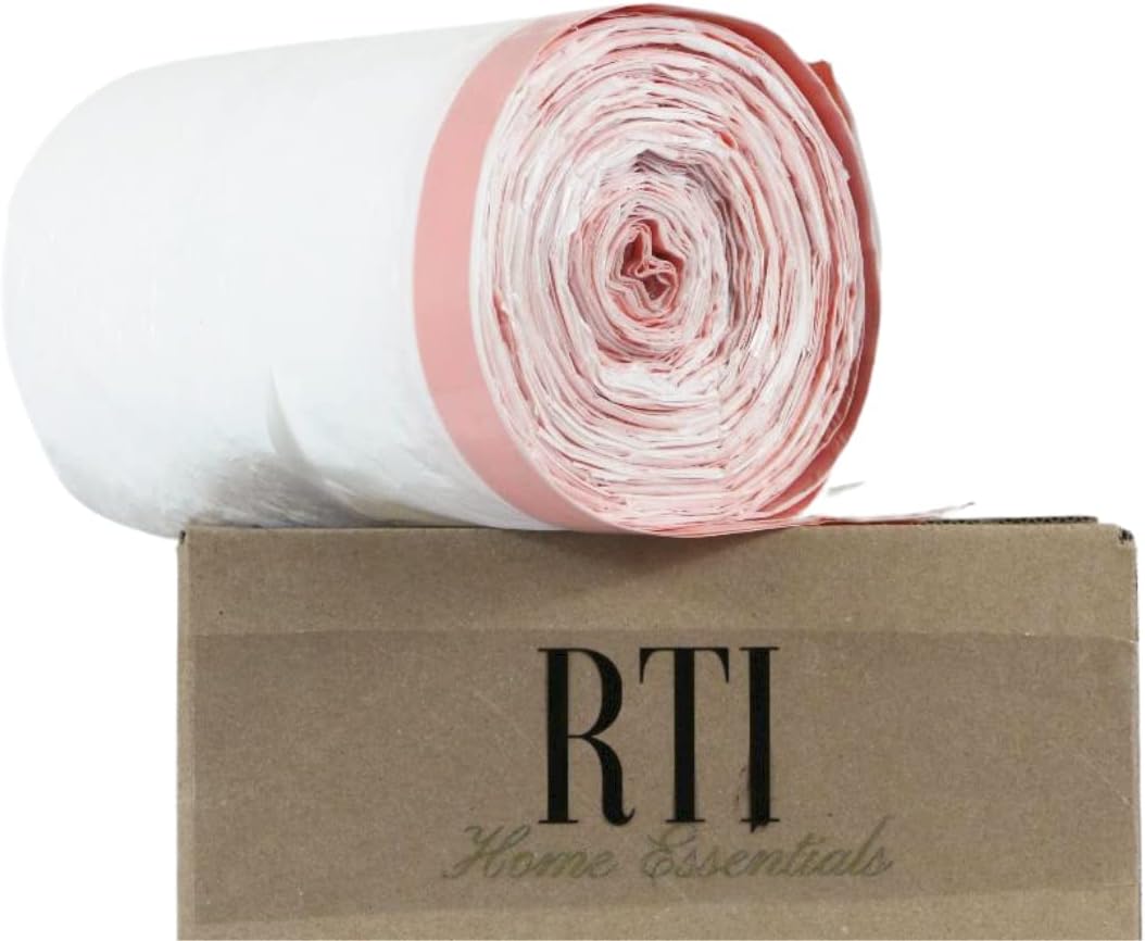 RTI Home Essentials Super Flex Plastic Bags - 13 Gallon Tall Kitchen Trash Bags with Expand & Grip Drawstring & Extra-Thick Top - Fits Round & Square Garbage Bins, Household Supplies - Pack of 100