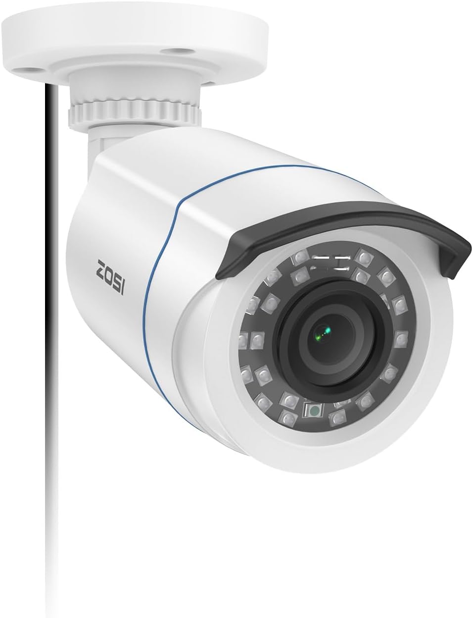 ZOSI 1.0MP HD 720p 1280TVL Outdoor/Indoor Surveillance Bullet Camera (Quadbrid 4-in-1 HD-CVI/TVI/AHD/960H Analog CVBS),24PCS LEDs,65ft IR Night Vision, Weatherproof Security Camera