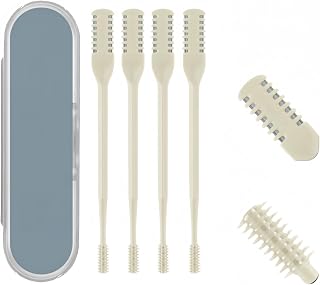 2-in-1 Nosal Hair Cutter, Double Sided Nose Hair Cutter, Manual 360° Rotating with Safety Blades & Soft Cleaning Brush, Nose Hair Trimmer for Men & Women (Cream Color)