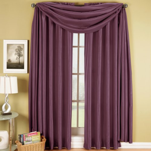 Royal Hotel Bedding Soho Purple Rod Pocket Window Curtain Panel, Solid Pattern, 42x84 inches