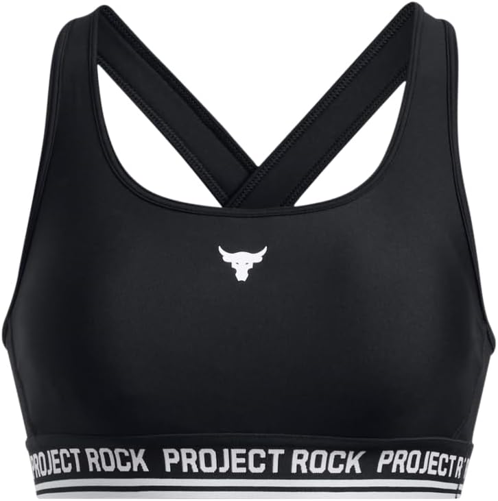 Under Armour Womens Project Rock Crossback Mid Impact Sports Bra - Image 5