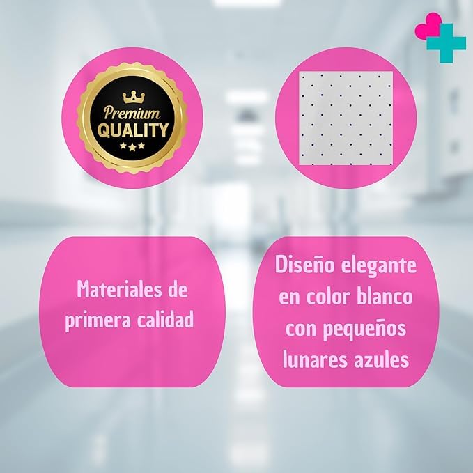 Camison con Cierre Trasero. Pijama Sanitario Mujer y Hombre para Pacientes, Clínicas y Residencias. Camisón Hospitalario Talla Única. Batas Hombre Manga Corta Facilita la Movilidad y Respiración.