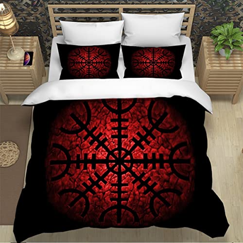 Wikinger Bettwäsche Set 3-teilig Für Jungen – Mikrofaser, 155x220 Cm, Mit Reißverschluss