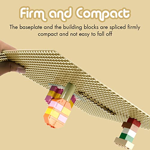 Image of Lekebaby 6 Pack Classic Baseplates 10 inch x 10 inch, Building Base Plates for Building Bricks, 100% Compatible with Major Brands and Activity Table-Baseplate, Sturdy & Safe, Age 3 and up Kids, Sand