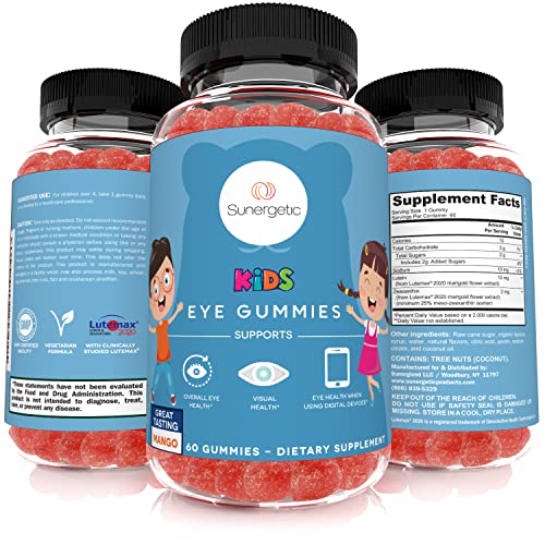 Premium Eye Support Gummies For Kids - Lutein With Zeaxanthin Supports Overall Eye Health, Vision & Macular Health - Clinically Studied Lutein & Zeaxanthin Gummies With Lutemax 2020-60 Gummies #TOP7