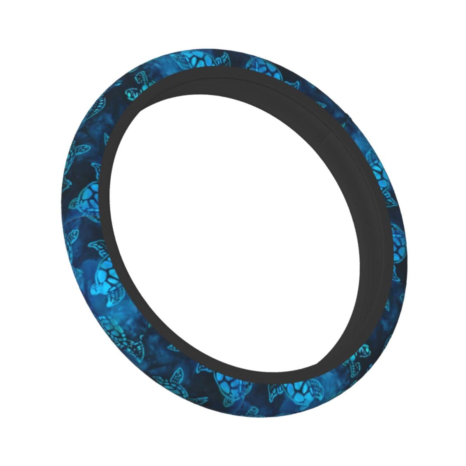 Watercolor Blue Sea Turtle Car Steering Wheel Cover Universal Fit 15 inch, Sweat Absorption Anti-Slip Breathable Neoprene Steering Wheel Protector for Women