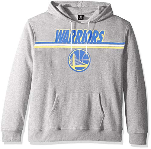 Ultra Game Men's NBA Official Fleece Hoodie Pullover Sweatshirt Primo Metallic, Golden State Warriors, Heather Gray, Small