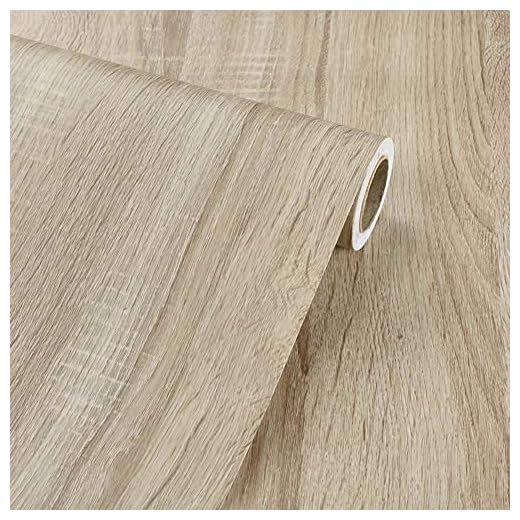 Papel tapiz autoadhesivo de papel de imitación de madera clara de vinilo para muebles de cocina, armarios, estantes, tocador, cajón, armario, armario, calcomanía 40CMX3M