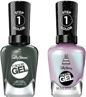 Sally Hansen Miracle Gel™, Leaf Me Be – Chrome Clover Bundle, Long Lasting, Gel-Like Formula, No UV Lamp Needed, Green Nail Polish