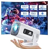 【2024高い性能・180°回転・天井投影】 プロジェクター 家庭用 Android TV11搭載 1080PフルHD 小型 4K対応 2.4 G/5G Wifi6 BT5.2 300ANSI ホームシアター 高輝度 自動台形補正 パソコン/スマホ/TV Stick/ゲーム機/USB/HDMIなど対応 ホワイト