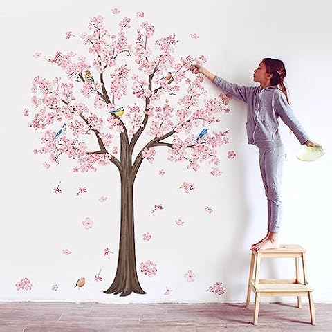 Decalmile Stickers Muraux Arbre Fleur de Cerisier Cover