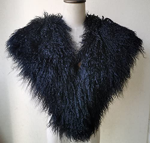 Women Curly Shawl Real Mongolian Lamb Hair Cape Scarf Wrap Fall Winter Wedding Party2