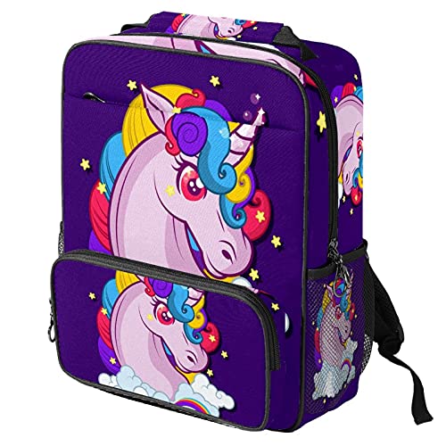 Sac à dos ordinateur portable avec motif licorne violette tendance