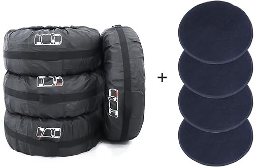 Miniatura 8 de FLR Cubierta de neumático de 31 pulgadas de diámetro, plegables, con 4 fundas de protección de fieltro de rueda, bolsas de almacenamiento de