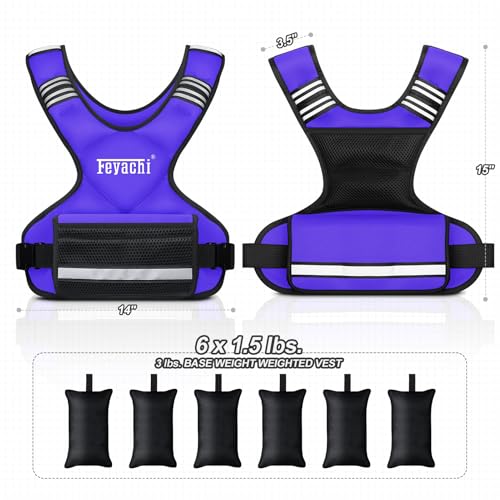 Image of Feyachi Adjustable Weighted Vest - 3-12 lbs /12-20 lbs /20-32 lbs X Type Weight Vest with Reflective Stripe Ideal for Running Workout and Training
