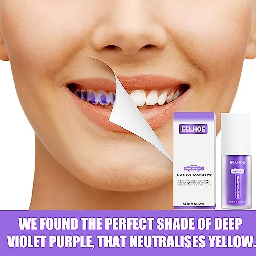 2Pcs Purple Toothpaste For Teeth Whitening, Teeth Whitening Toothpaste Tooth Correction Whitening Toothpaste Conceals Stains Improves Teeth Brightness Reduce Yellowing #TOP4