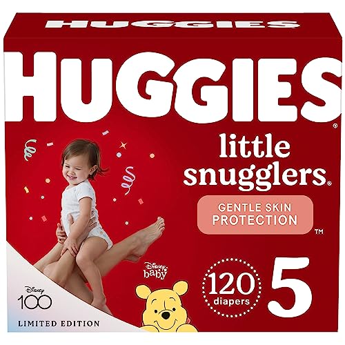 Image of Huggies Size 5 Diapers, Little Snugglers Baby Diapers, Size 5 (27+ lbs), 120 Count