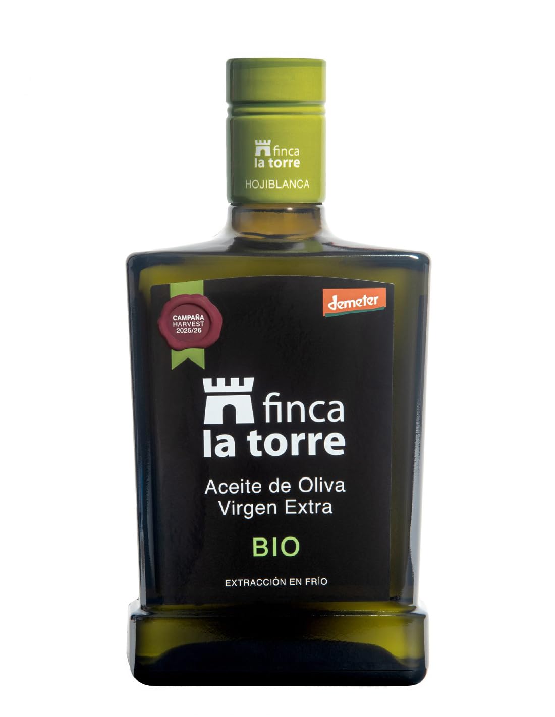Nouvelle récolte novembre 2025 | Finca La Torre | Huile d'olive extra vierge Hojiblanca biologique - Bouteille de 500 ml
