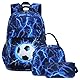 LEDAOU Schulrucksack Junge Teenager Kinder Juvenile Mädchen Daypack Mädchen Freizeitrucksack Backpack (Blitz Fußball)