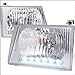 Ford Econoline 1992 1993 1994 1995 1996 1997 1998 1999 2000 2001 2002 2003 2004 2005 2006 Euro Headlights - ChromeWith LED