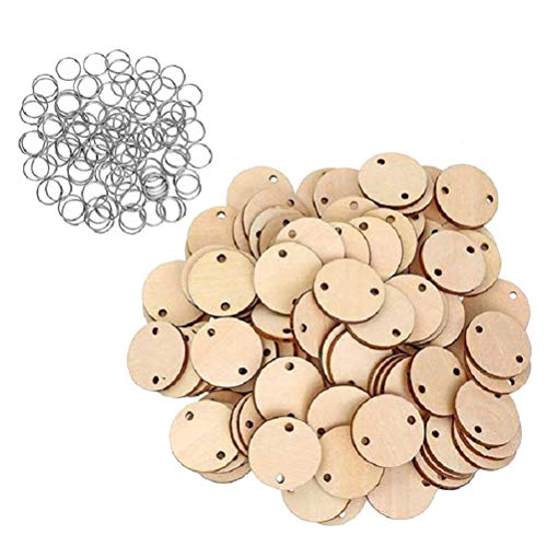 LIOOBO Holz Wandkalender Basteln Familienkalender DIY 50 Pcs Holzscheiben und 50 Pcs Metallring Hauptdekoration., 11.29 €