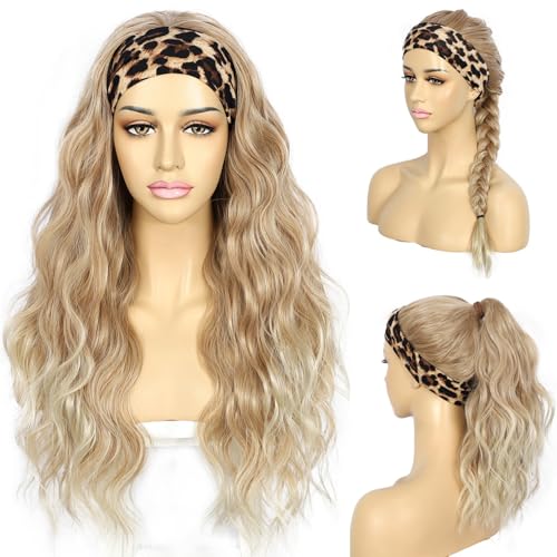 SAPPHIREWIGS Body Wave Headband Wigs for Women Honey Blonde with