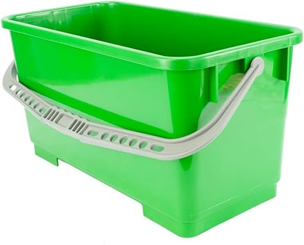 6 Gallon Durable Lightweight Mop Bucket with Squeegee Carrying Clips and Ergonomic Handle for Floor and Window Cleaning - Lime Green