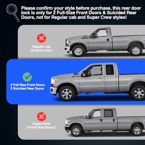 WEILEITE Rear Door Latch Cable Assembly Fit Ford F250 F350 F450 F550 Super Duty 1999 2000 2001 2002 2003 2004 2005 2006 2007 Back Left Driver & Right Passenger Upper & Lower Side 6C3Z-28264A01-A 00A - Thumbnail 7