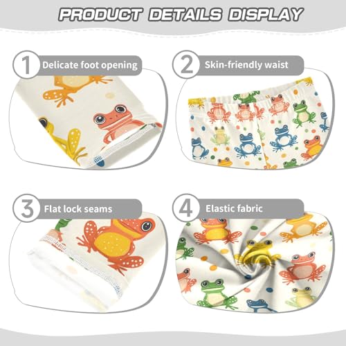 Girls Leggings Soft Toddler Ankle Length Bottoms Cute Frogs Kids Dance Yoga Pants 4-10 Years3
