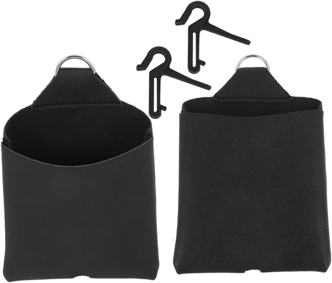 2pcs Car Vent Organizer Pouch, Black Pu Storage Bag for Interior Use