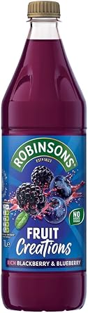 Robinsons Real Fruit Squash Creations, Low Calorie, Juicy BlackBerry & Blueberry, 1Litre