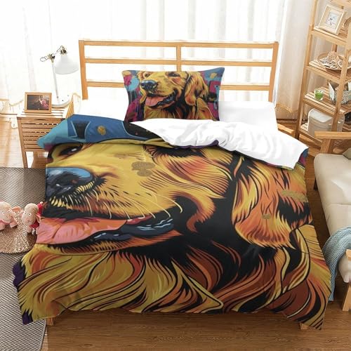 Golden retriever chien de literie microfibre pour lit single - 2