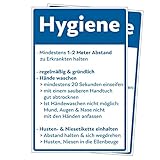 2 Stück Hinweis-Aufkleber 19,5 x 29,5 cm - Hygiene-Vorschriften gegen das Corona-Virus (COVID-19) - 195x295 mm - selbstklebend