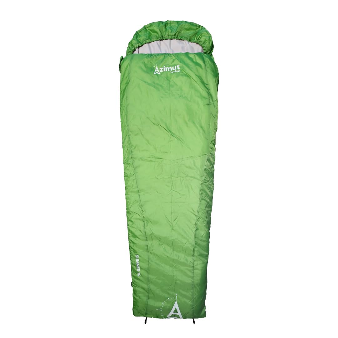 Azimut - Sacco a pelo per adulti, estivo 16, con zip sinistra, temperatura di comfort, 16 °C, escursionismo, campeggio, Bivouac, 100% poliestere