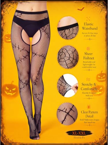 Image of Newcotte 6 Pair Halloween Fishnet Stocking for Women