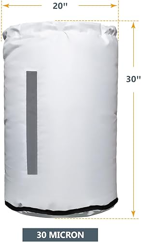 Miniatura 2 de POWERTEC Bolsa colectora de polvo, 20 pulgadas de diámetro x 30 pulgadas, bolsa inferior de recolección de polvo con ventana transparente y