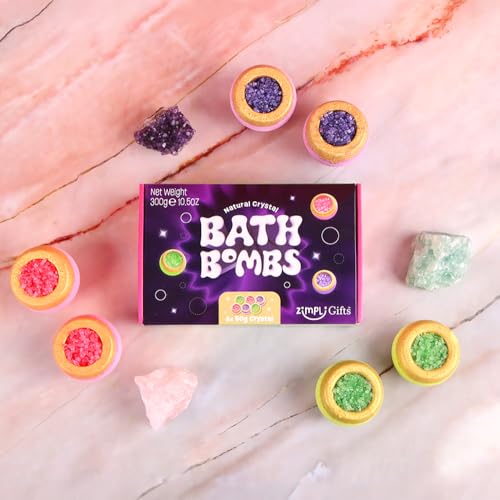 Set regalo di valore da 6 bombe da bagno in cristallo, cesto spa di lusso per donna, lei, mamma, ragazze, festa della mamma, Natale, compleanno, San Valentino, regalo di anniversario, profumi calmanti