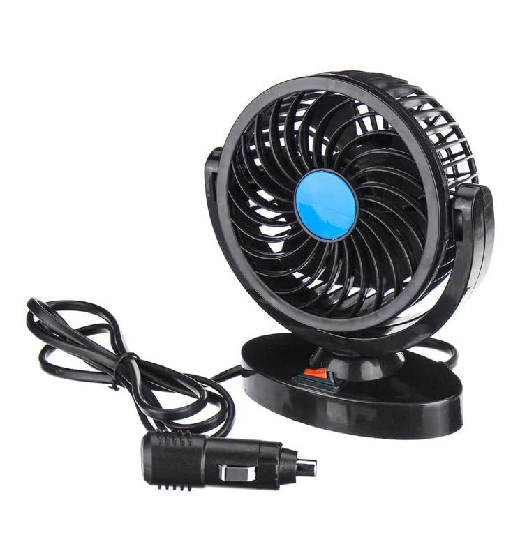 Image of AutoBizarre 12V Electric Car Cooling Fan 360 Rotatable Single Head Air Circulator Fan Manual Rotation Single Speed for All Cars (Black)