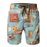 MOONLIT DECAYED Mens Swim Trunks Tiki Aloha Tiki Aloha Drawstring Elastic Waist Surfing Beach Board