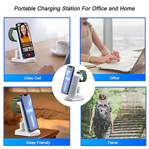Meynorway 3 In 1 Wireless Charger Stand Case Friendly Charging Station For Apple Watch, Airpods, Iphone 14 13 12 11 Pro X Max Xs Xr 8 7 Plus 6S 6 & Popsockets #TOP5