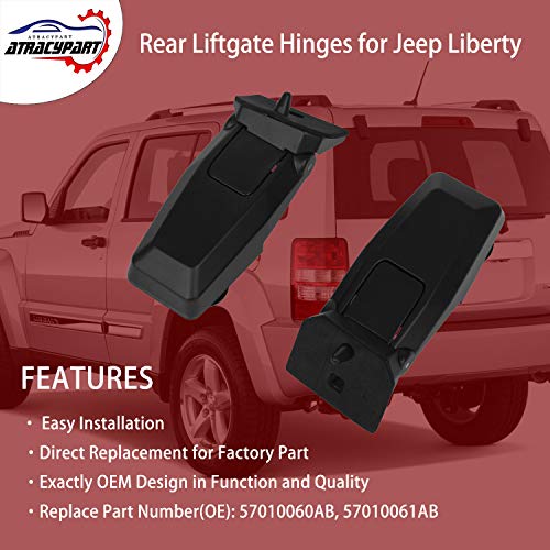 Rear Window Hinge Set Liftgate Glass Hinge Right & Left | For 2008 2009 2010 2011 2012 Jeep Liberty | #57010060Ab, 57010061Ab #TOP1