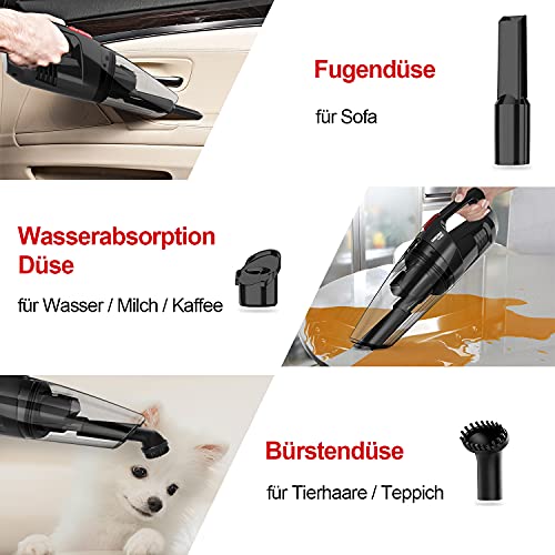 MIC Handstaubsauger 8000PA, Akku Handstaubsauger, Autostaubsauger mit LED-Licht, Wandhalterung, bis zu 30 Min, Nass… - Image 4