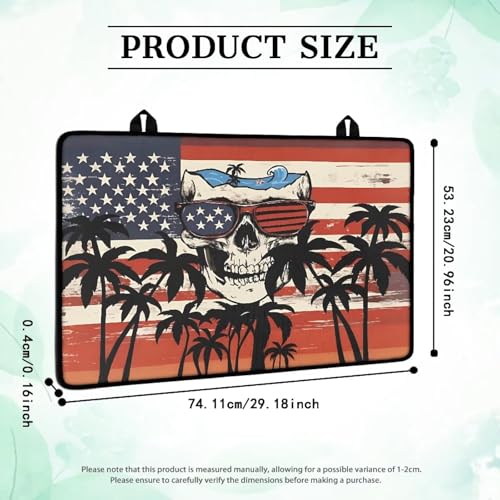 Image of Skull Palm Tree Fireproof Stove Top Covers for Electric Stove, Waterproof & Heat Resistant Mat for Glass Top, Induction Cooktop Protector Home Kitchen Decor
