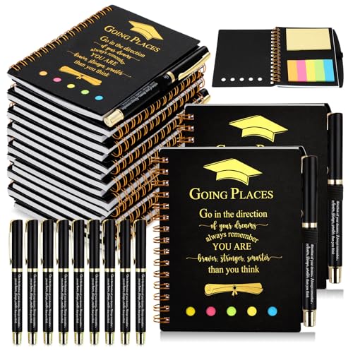 Stylo de motivation et carnet de remerciement 2025 lot de 10 journaux à spirale